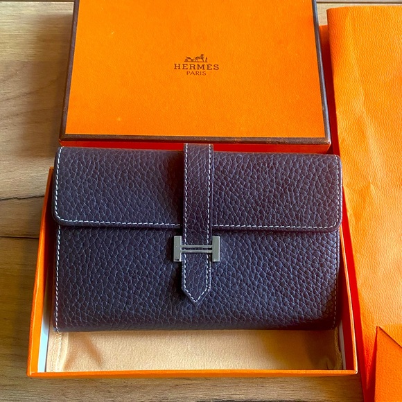 Vintage hermes style Bearn bi-fold wallet. - Picture 2 of 4